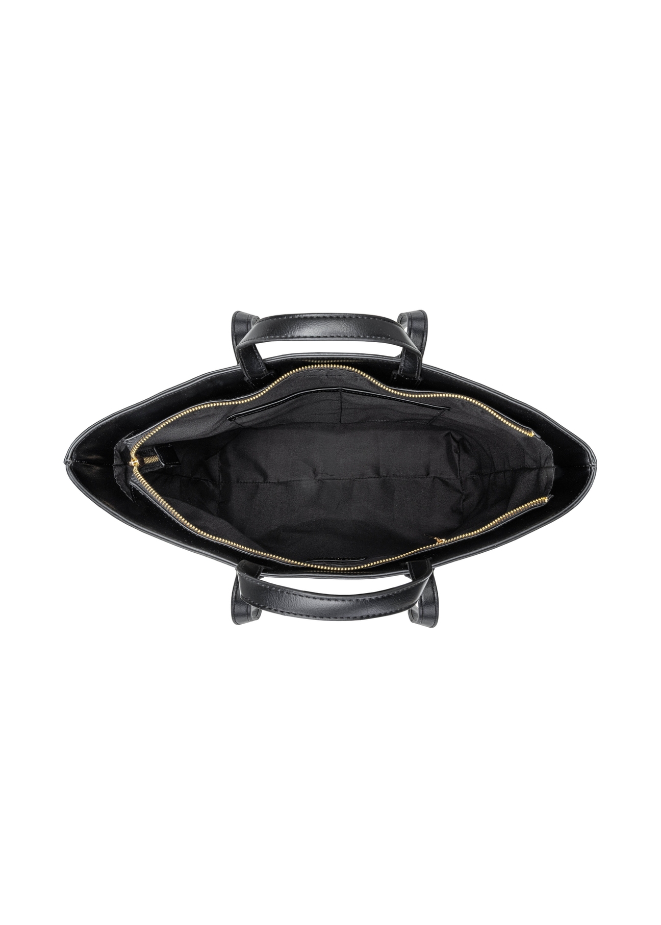 Black women's shopper bag TOREC-1204-99(W26), product view inside on white background.