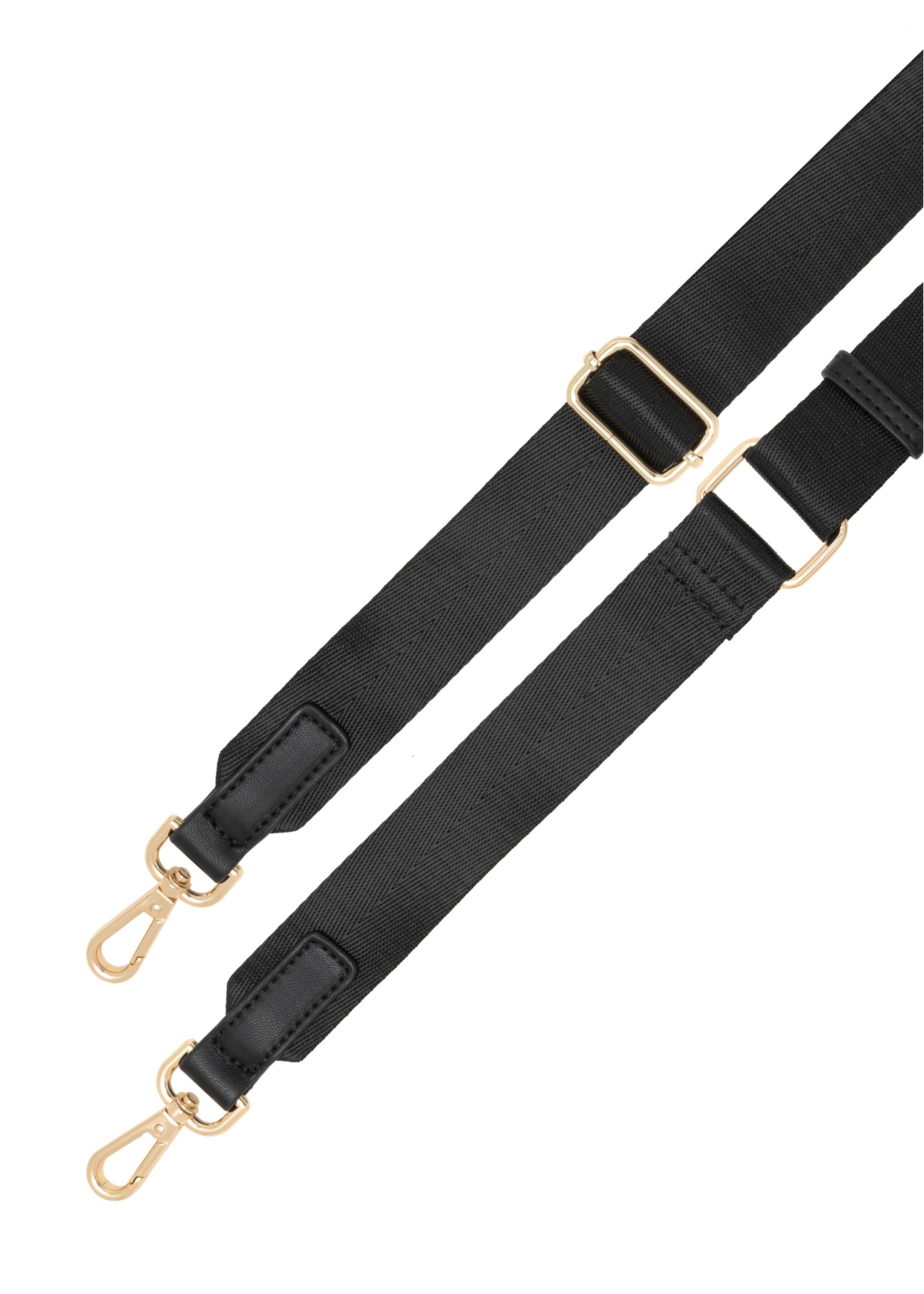 Black women's waist bag TOREC-1119-99(W26), view of the product straps on a white background.