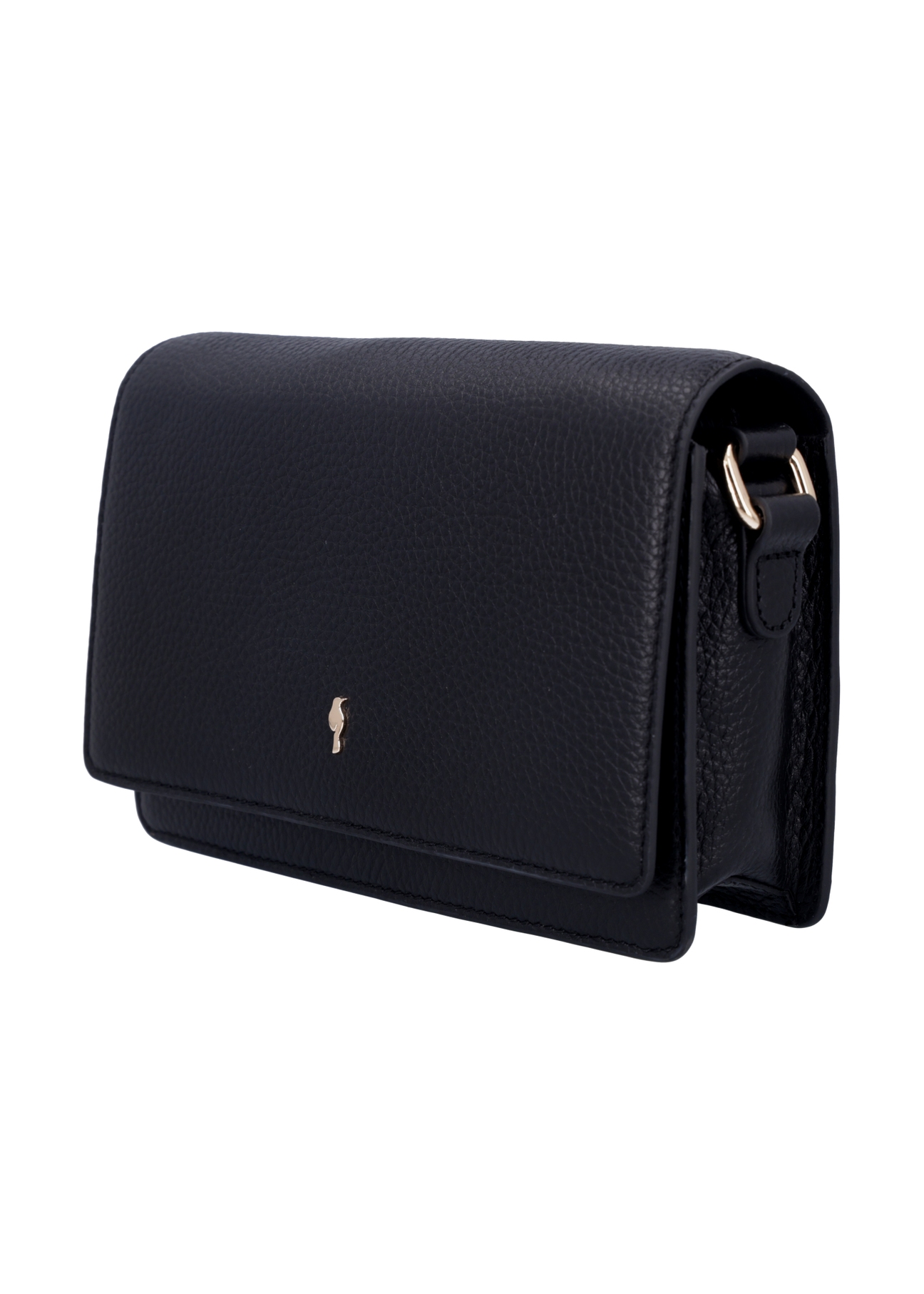 Black leather elegant women's handbag TORES-1356-9I(Z26), diagonal product view on a light background.