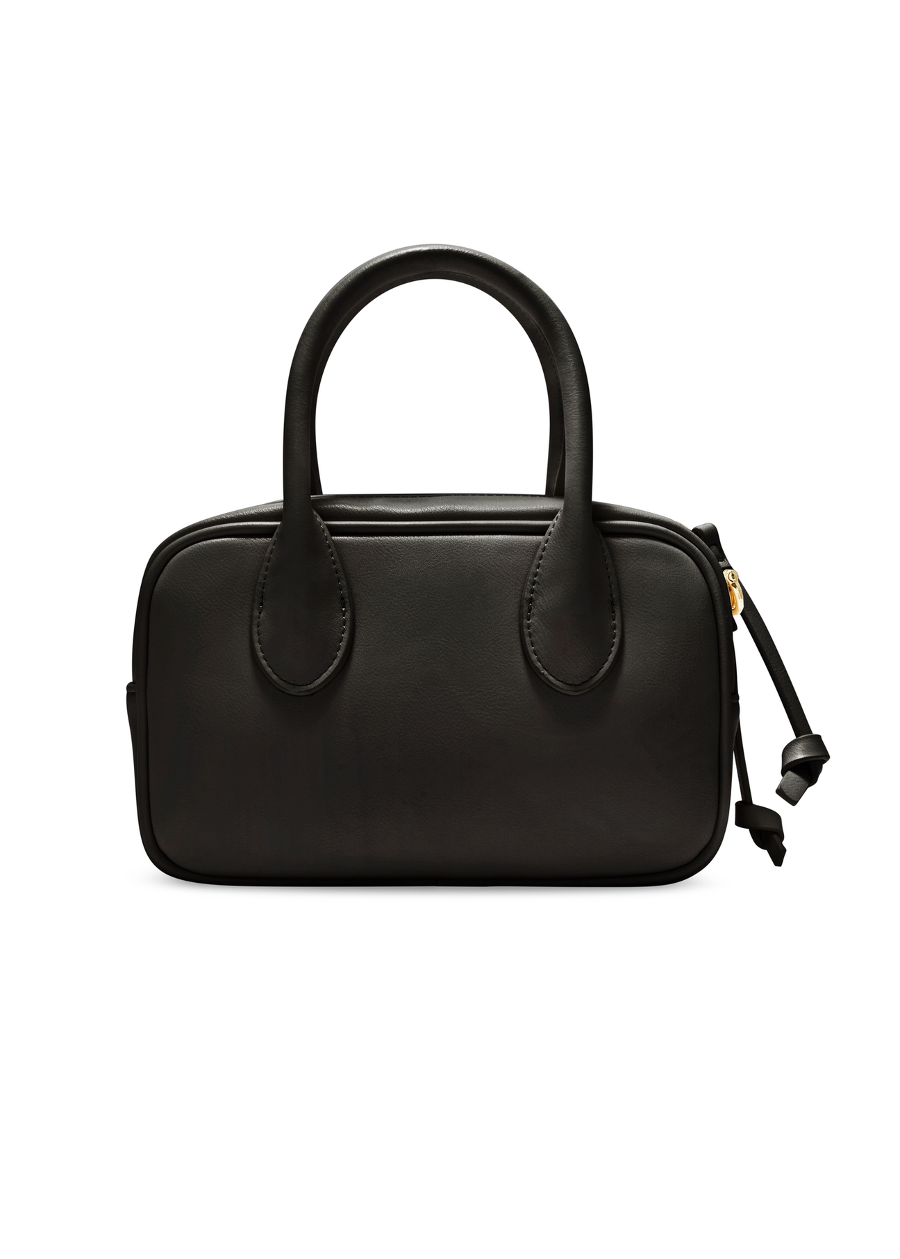 Small black women's handbag TOREC-1234-9G(W26), product view from the back on a white background.