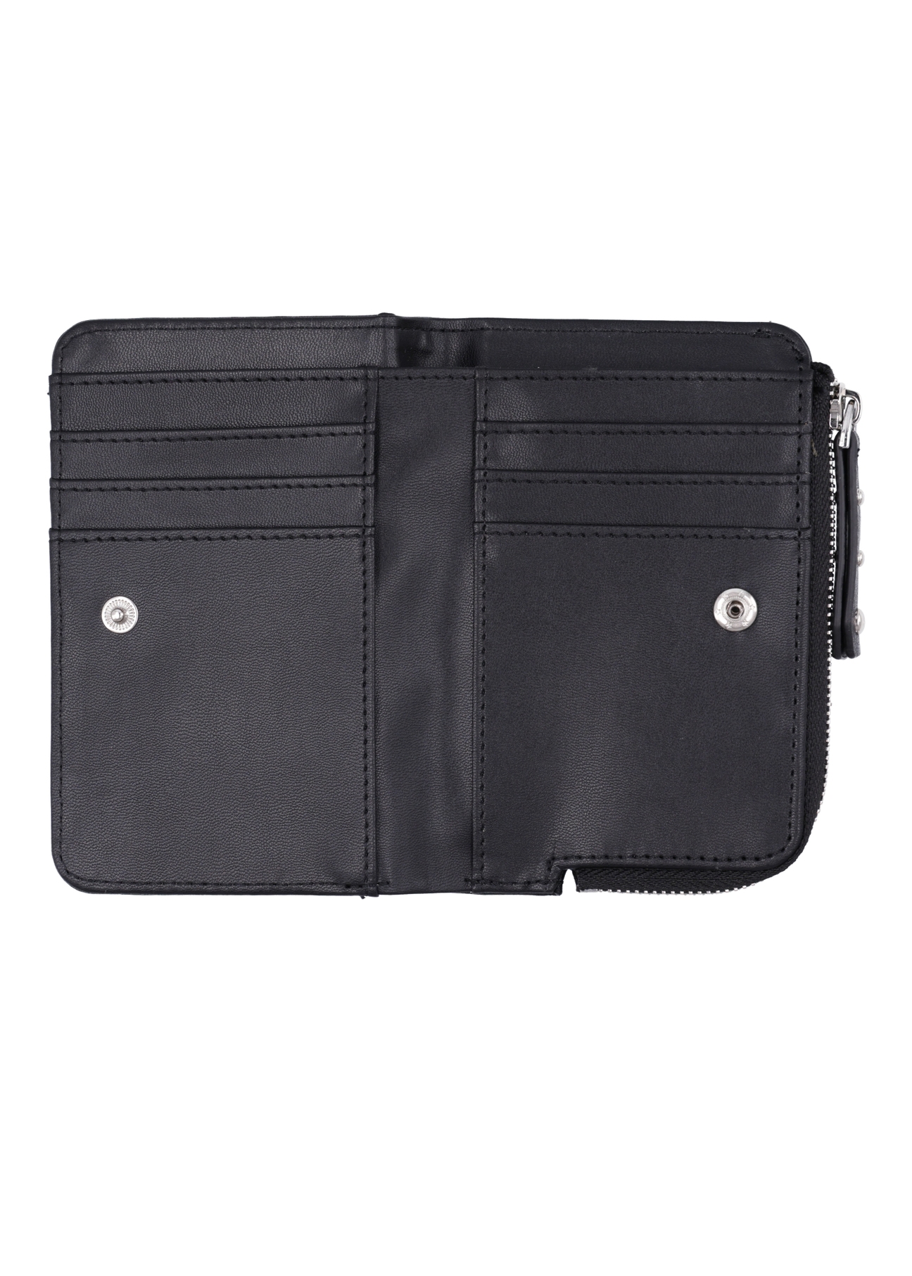 Black small women's wallet POREC-0445-99(Z26) - product view from above, on white background.