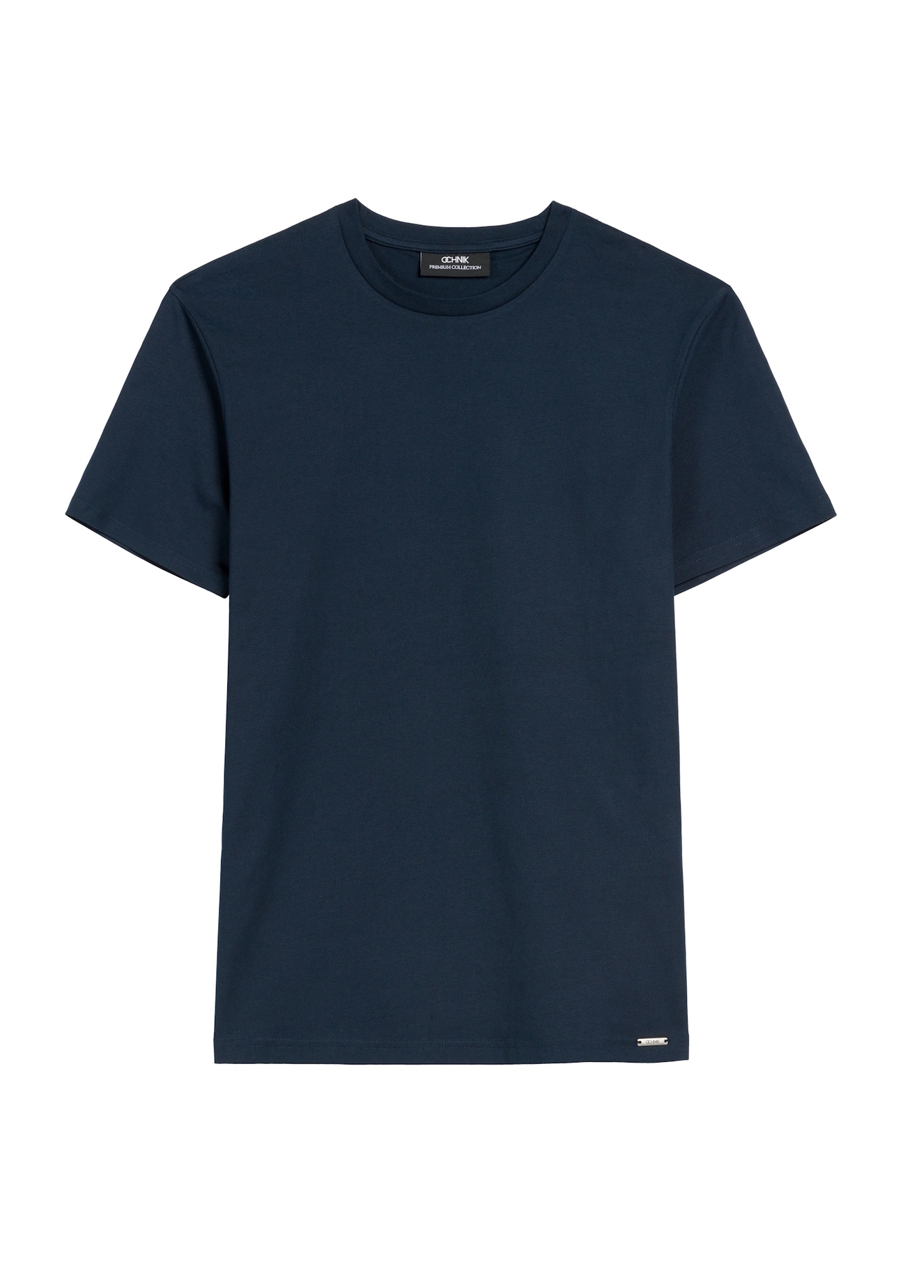 Navy blue cotton men's t-shirt TSHMT-0108-68(Z25), front product view on white background.