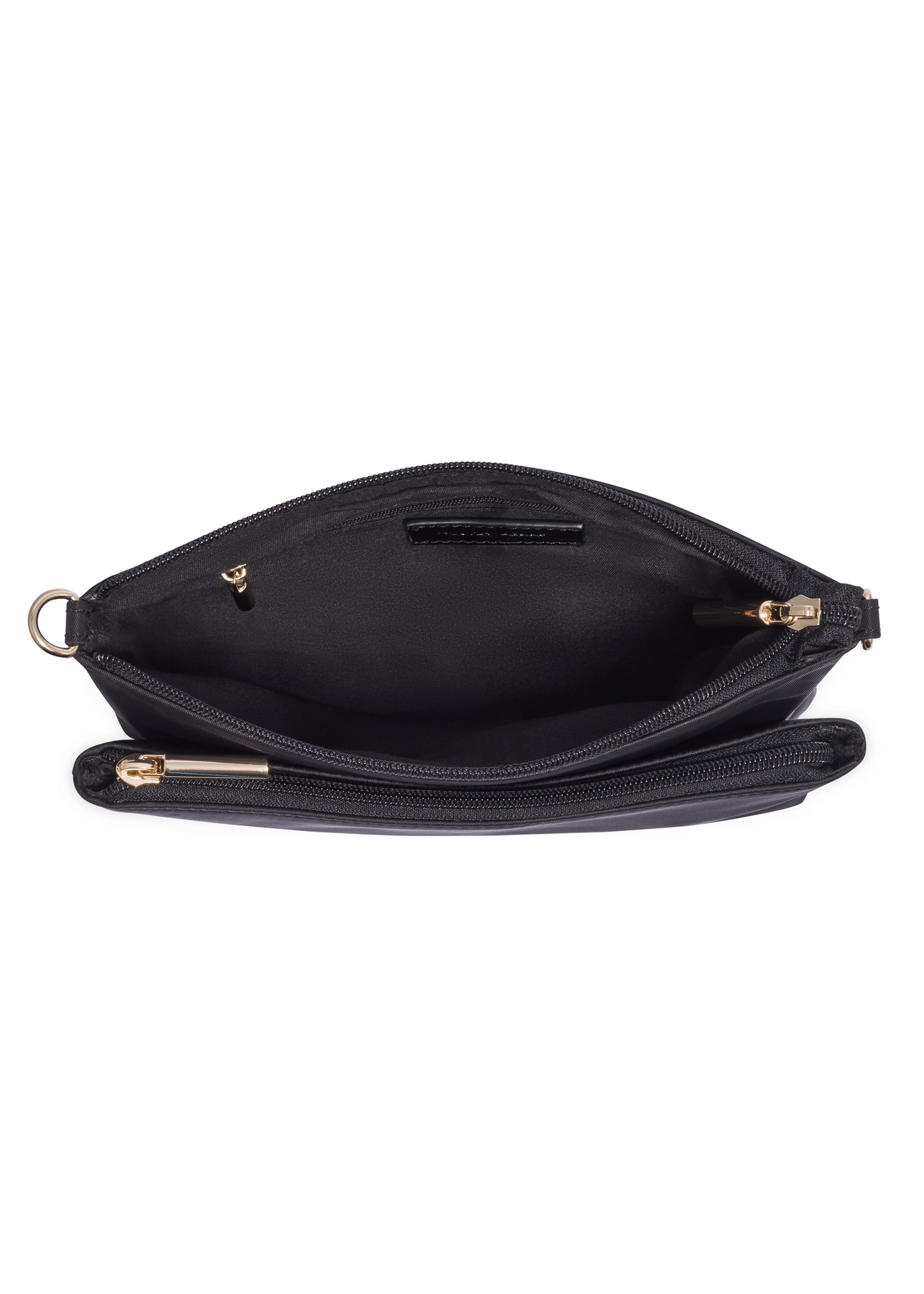 Black small women's handbag TOREN-0349-99(Z26), product view inside on white background.