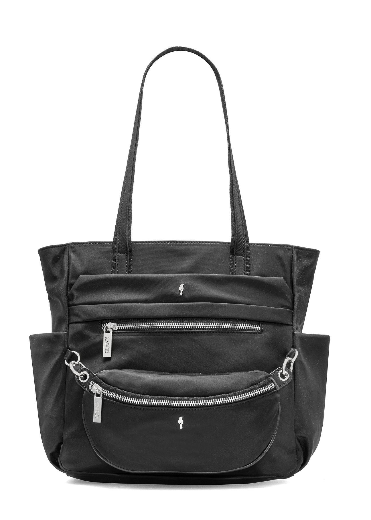 Women's nylon handbag with pouch TOREN-0326-99(Z25), front product view on white background.