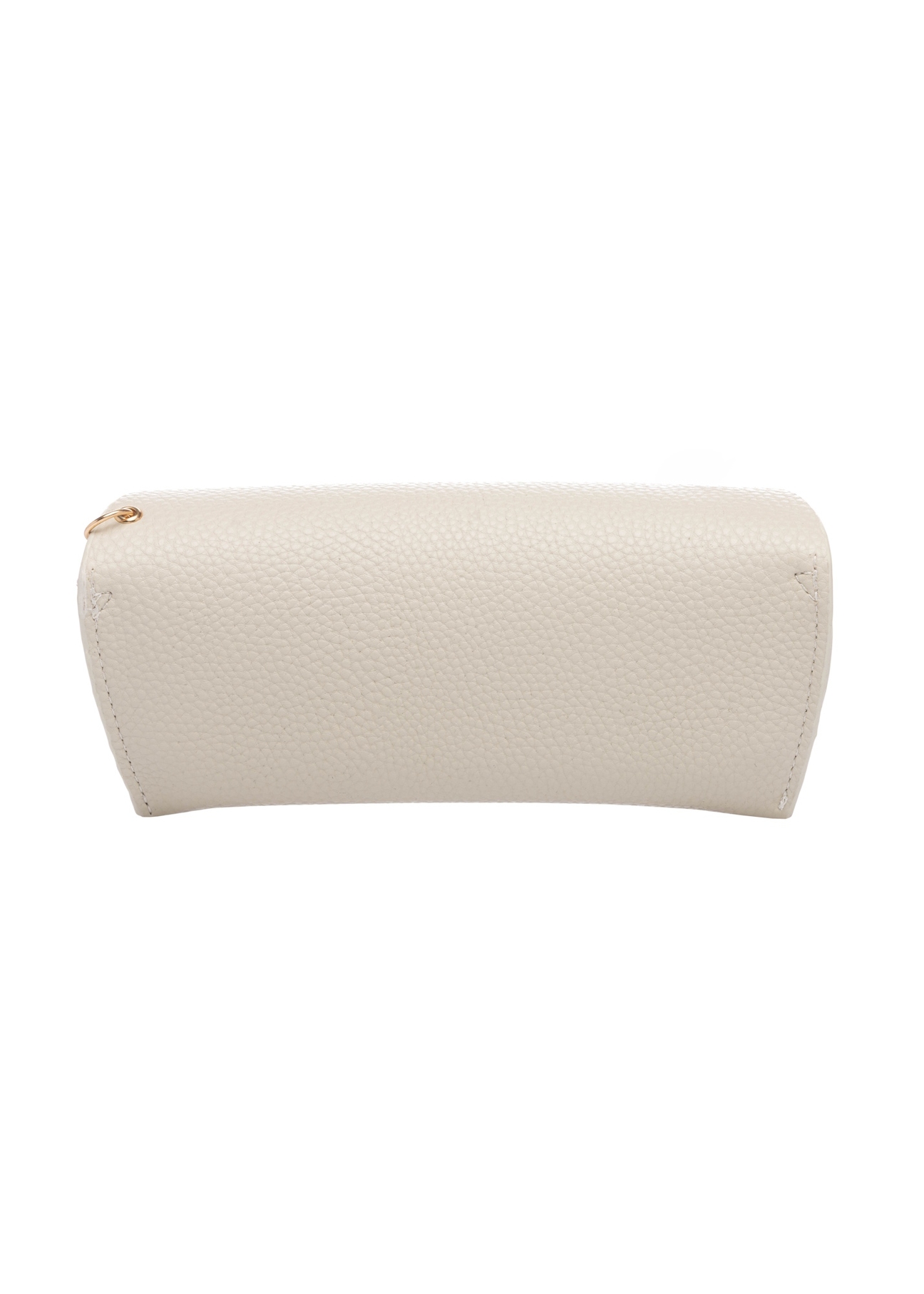 Cream glasses case POREC-0435-0B(W26), back view of the product on a white background.