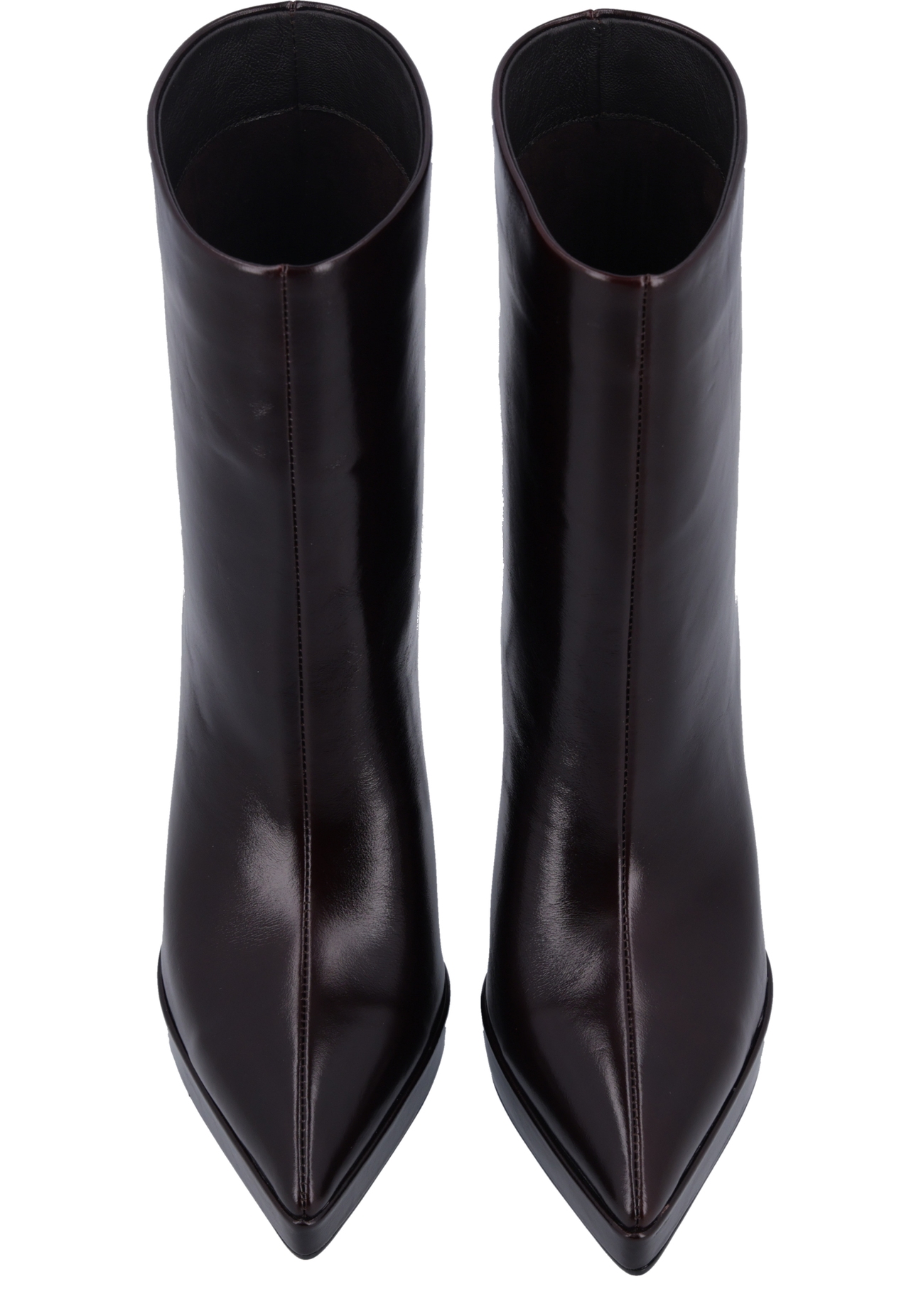 Burgundy women's high heel ankle boots BUTYD-1344-4E(Z26), front product view on white background.
