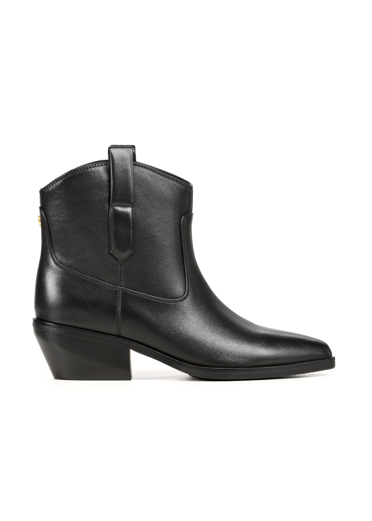 Women's leather ankle boots BUTYD-1209-99(Z25), side view of the product on a white background.
