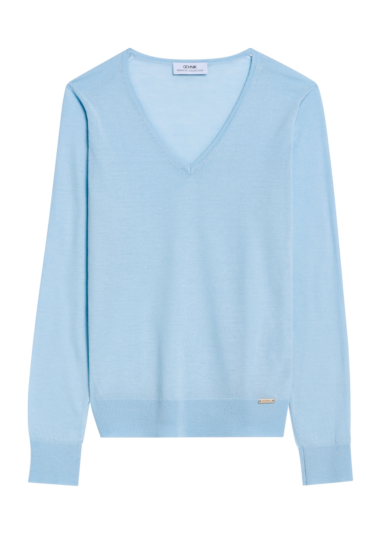 Light blue women's sweater SWEDT-0250-62(Z25), front product view on white background.