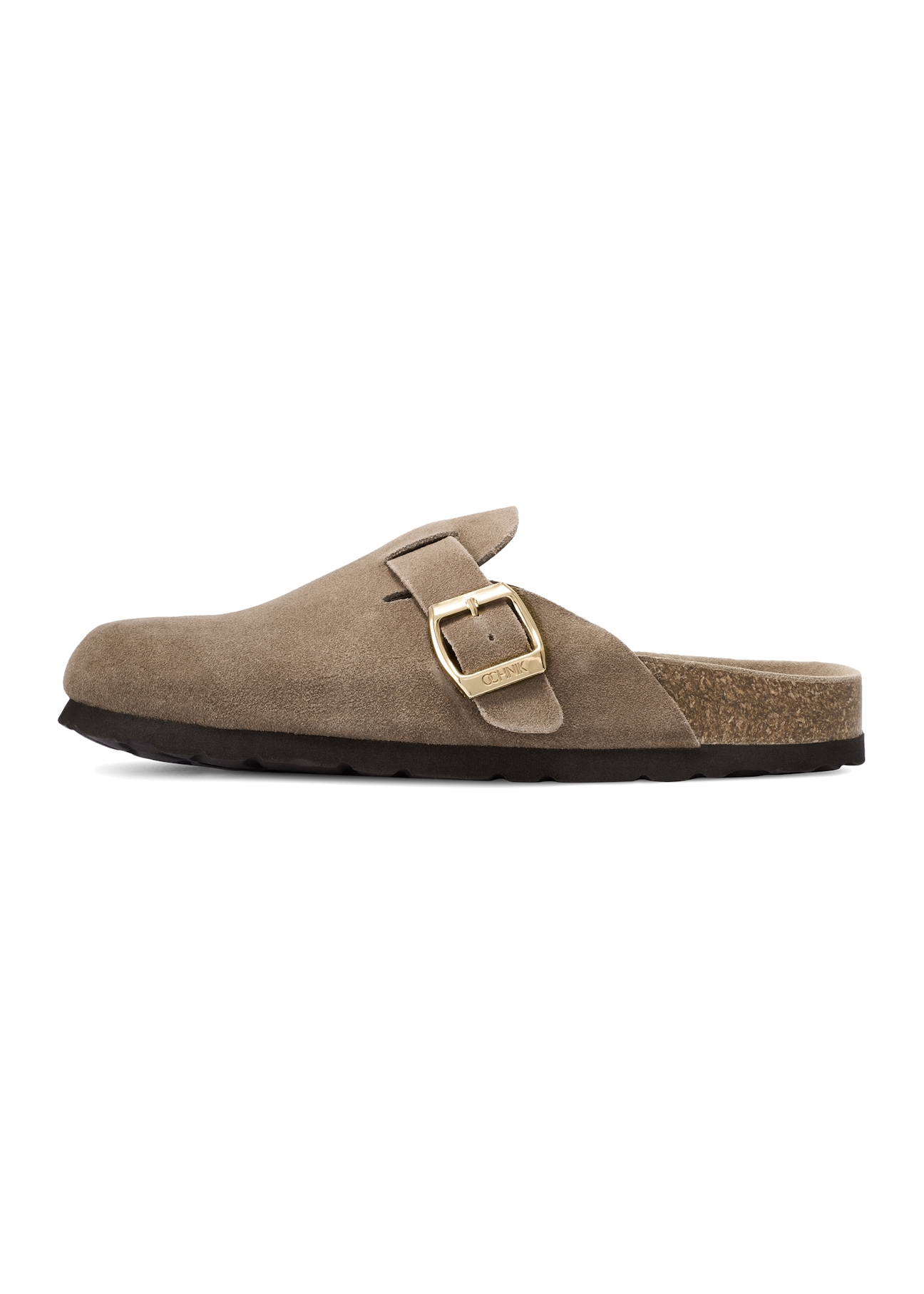 Women's suede flip-flops in cool beige BUTYD-1267-1K(W26)