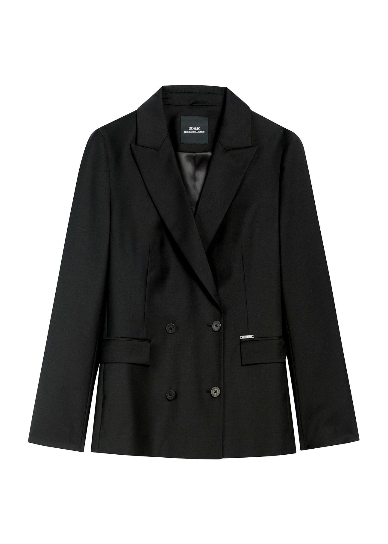 Black women's jacket ZAKDT-0045-99(Z25), product view from the front on a white background.