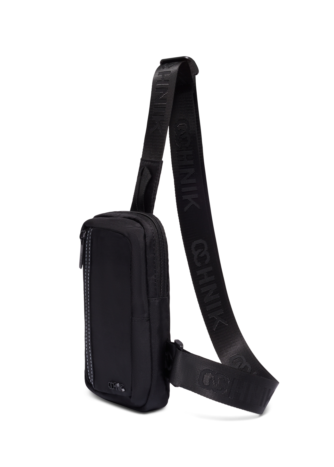 Men's black waist bag TORMN-0426-99(Z26) - diagonal view of the product, on a white background.