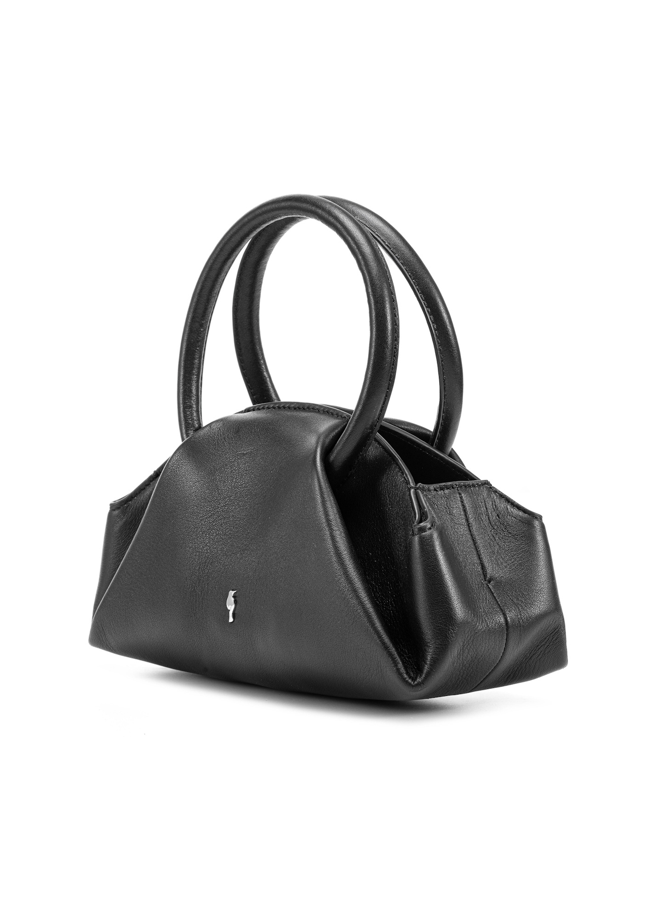 Black mini top handle bag TORES-1203-99(Z25), diagonal view of the product on a white background.