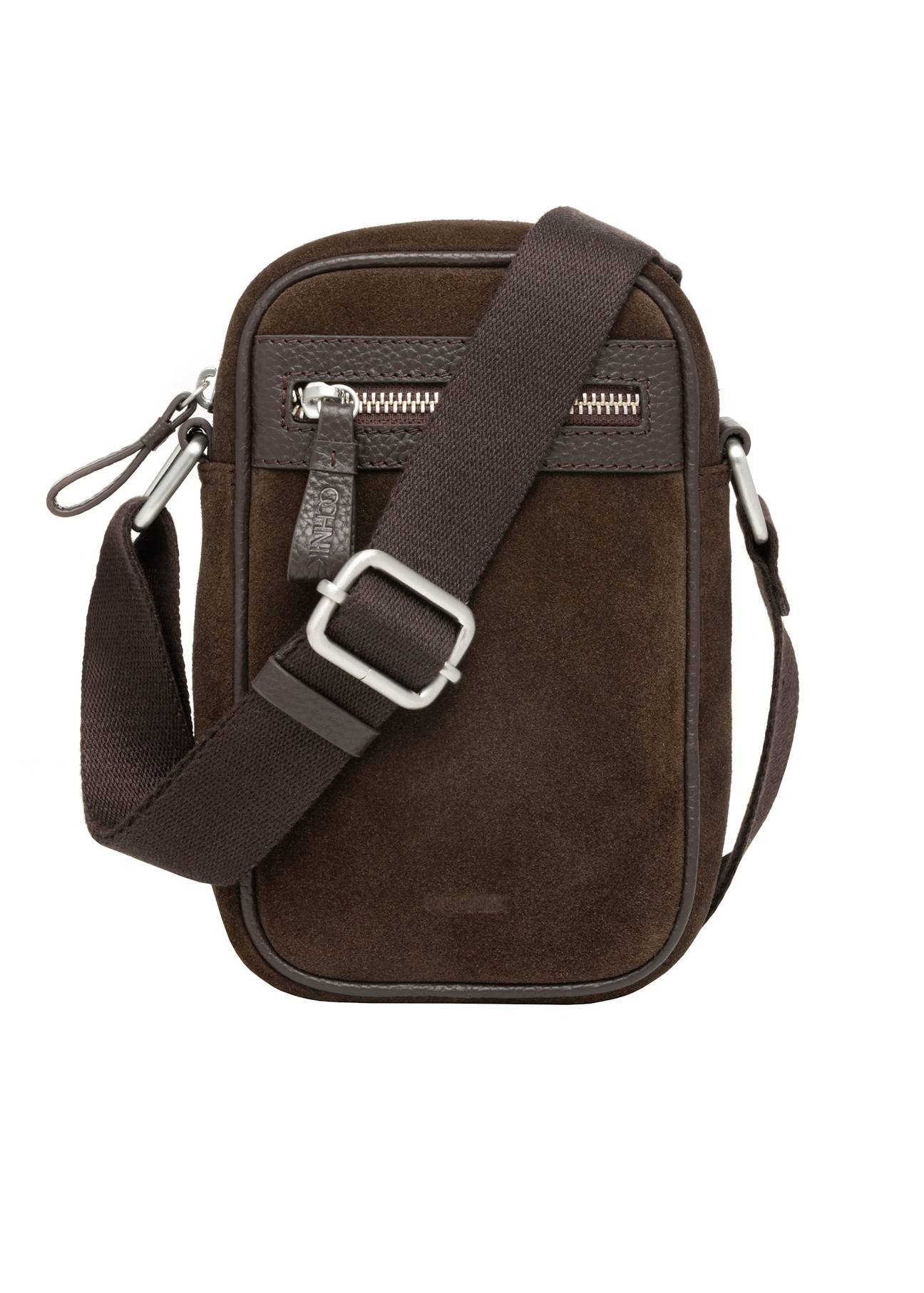 Men's dark brown leather pouch TORMS-0541-1I(Z26), front product view on a light background.