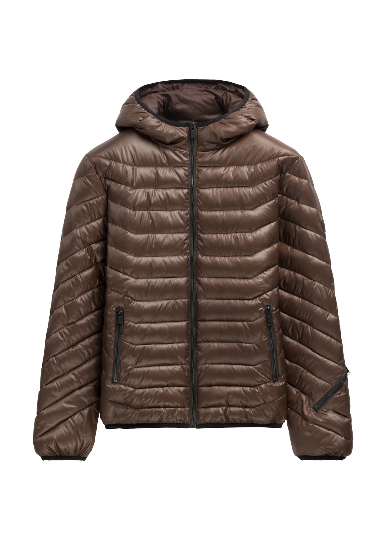 Men's brown jacket KURMT-0380-1I(Z26), front product view on white background.