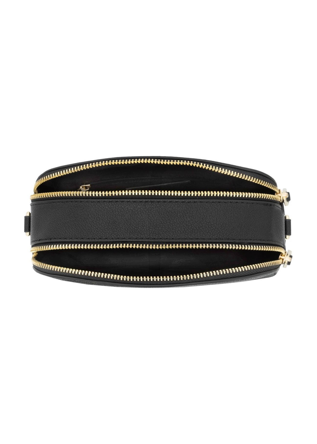 Black small women's handbag TOREC-0036E-99(Z25), view of the inside of the product on a white background.