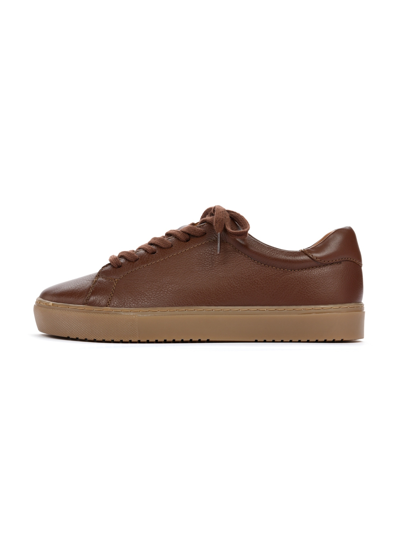 Brown leather sports shoes BUTYM-0503-87(W25), side view of the product on a white background.