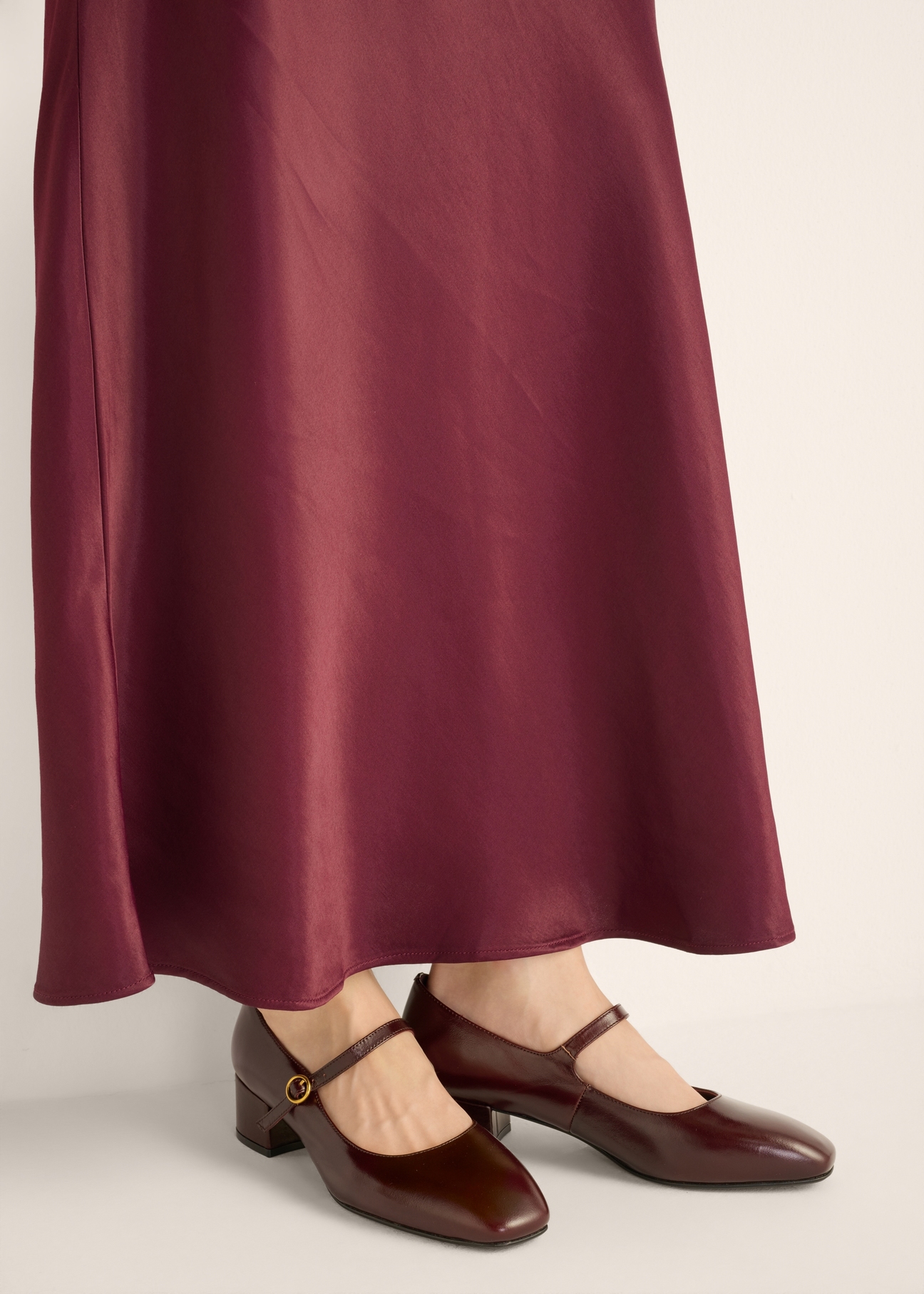 Burgundy leather women's pumps BUTYD-1349-4E(Z26)