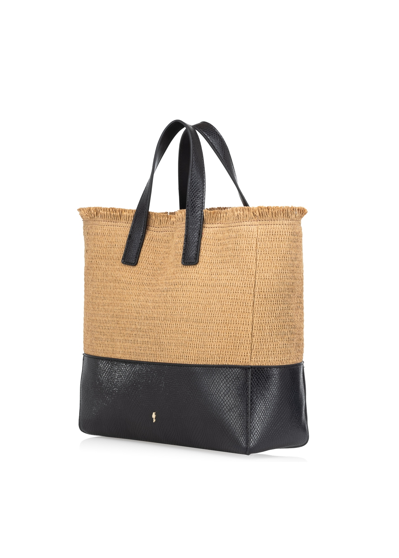 Women's bag made of artificial straw TOREC-0631-15(W22)-02