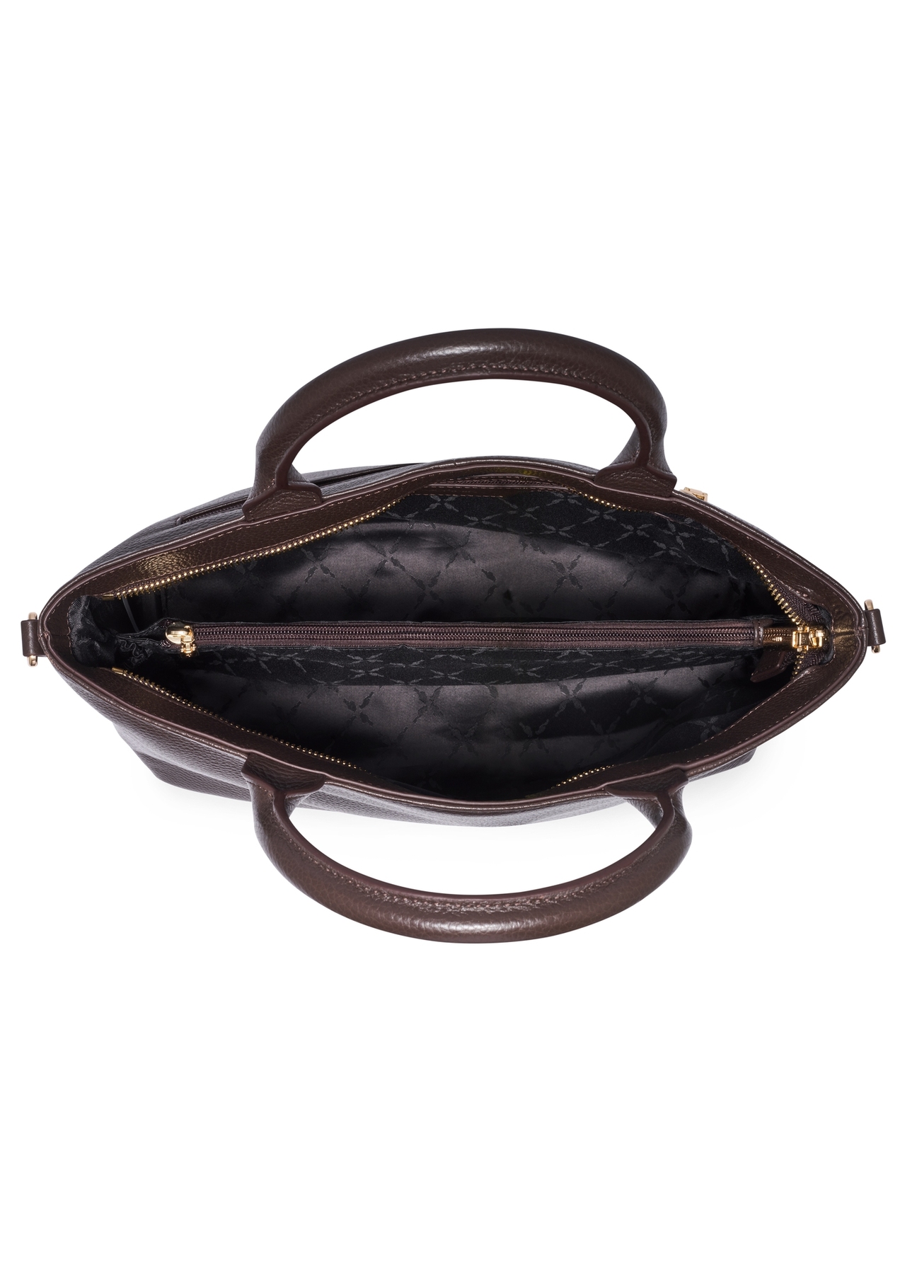 Brown large leather women's handbag TORES-1158-1I(Z26), product view inside on white background.