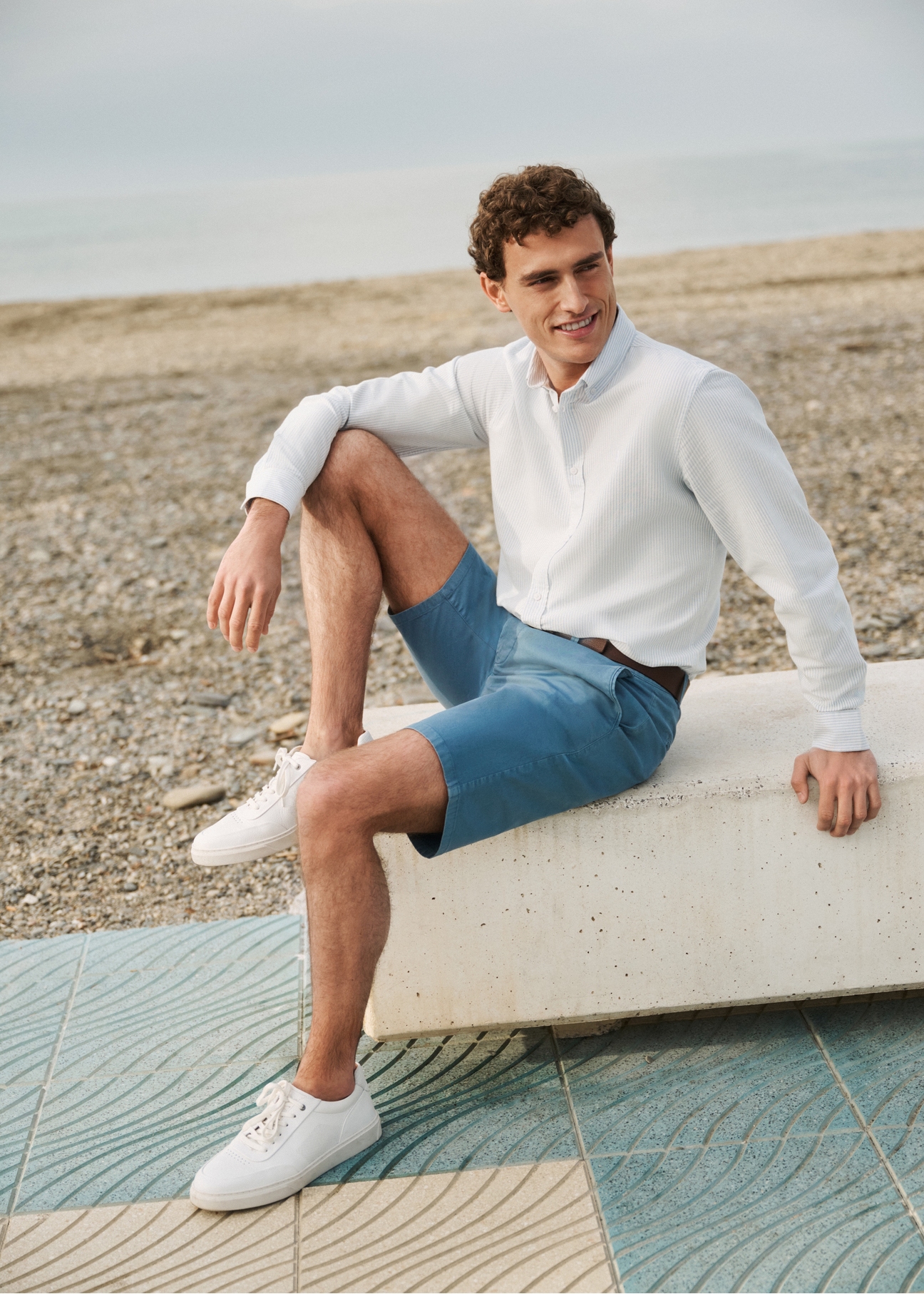 Blue men's shorts SZOMT-0029-7B(W26)