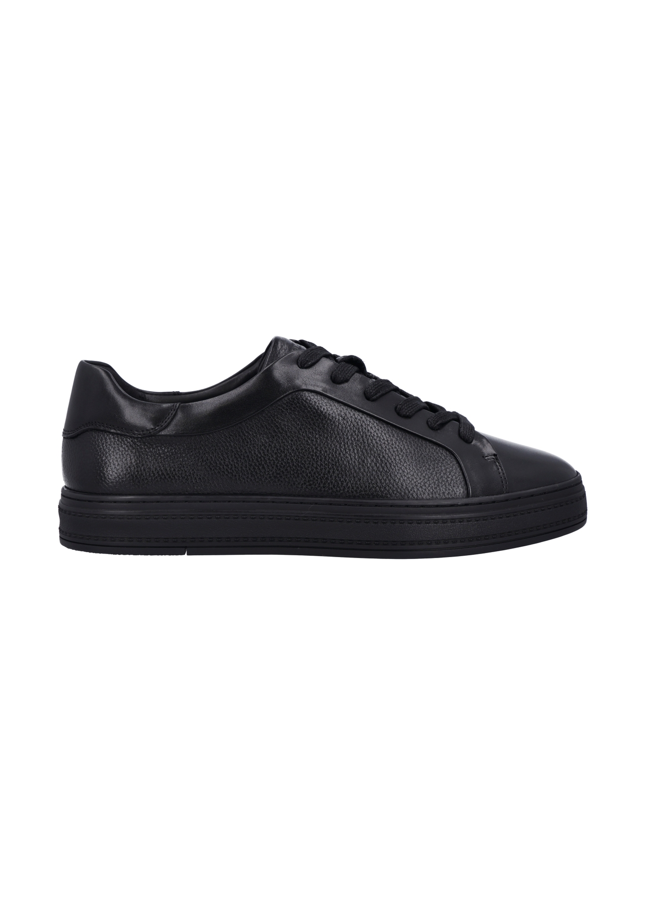 Black leather men's sports shoes BUTYM-0571-99(Z26), side view of the product on a light background.
