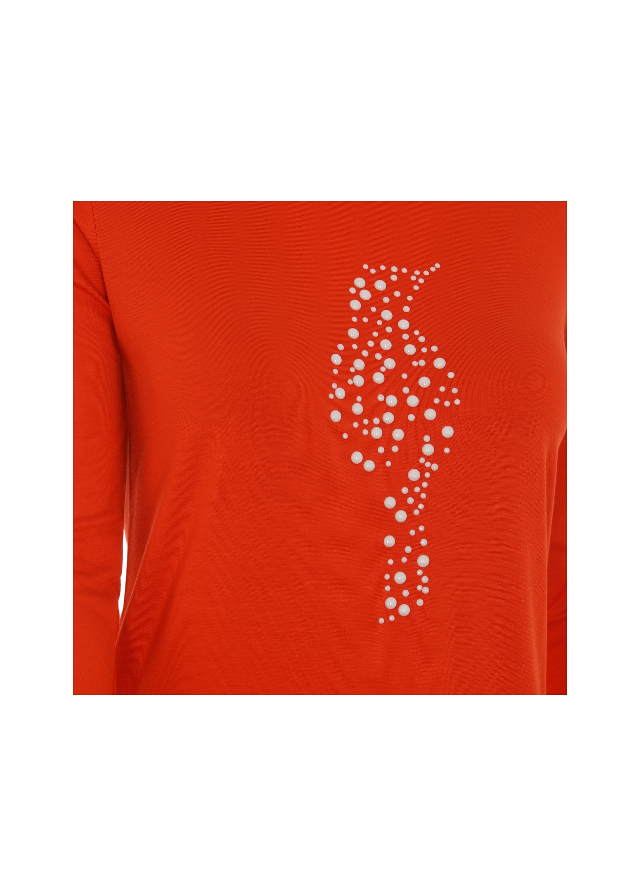 Red women's blouse with oriole LSLDT-0005-42(Z18)-03