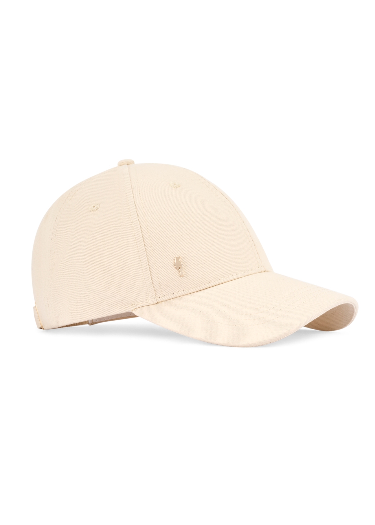 Beige unisex baseball cap CZALT-0001-1B(W26) - side view of the product, on a white background.