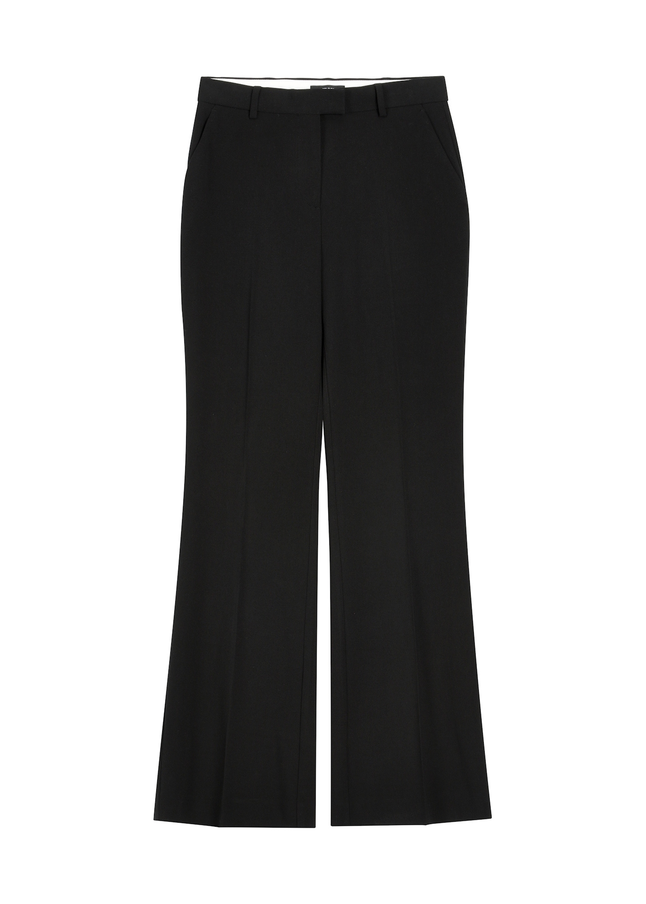 Black women's trousers with a crease SPODT-0128-99(Z26) - front product view, on a white background.