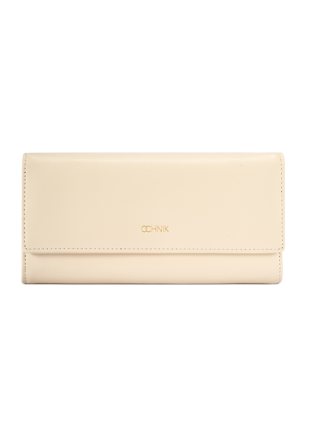 Large cream women's wallet POREC-0411-0B(W26), front product view on white background.