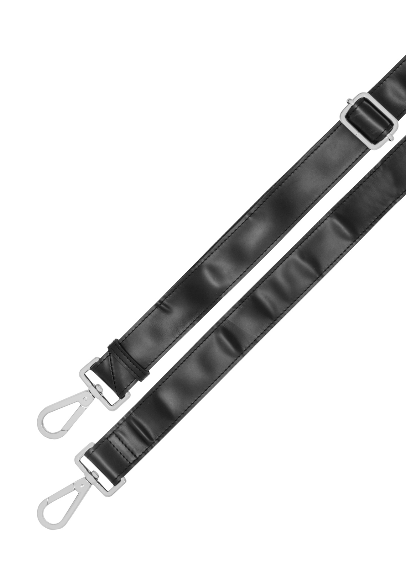 Black leather men's bag TORMS-0530-99(Z26), close-up view of the strap on a light background.