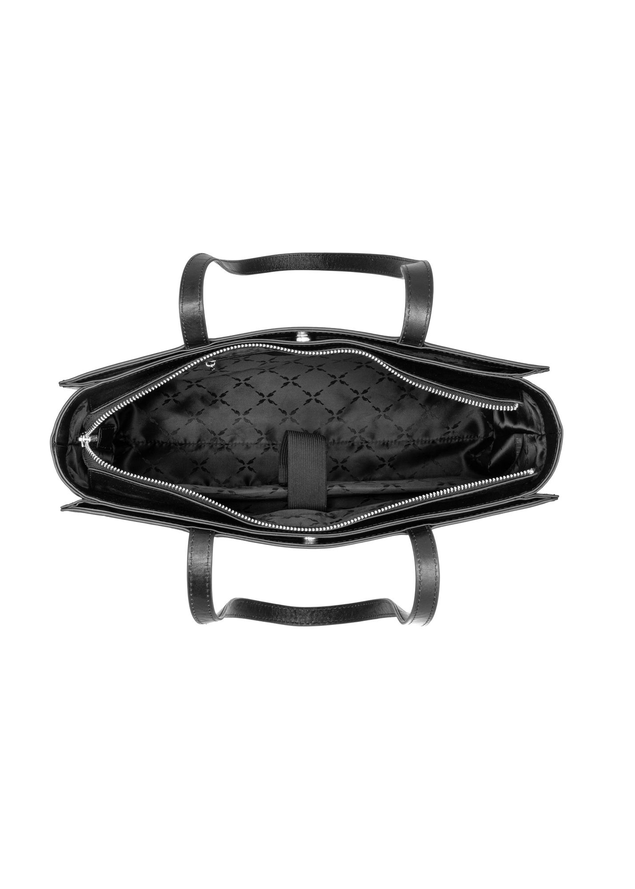 Black leather women's laptop bag TORES-1343-99(Z26) - product view from above, on white background.