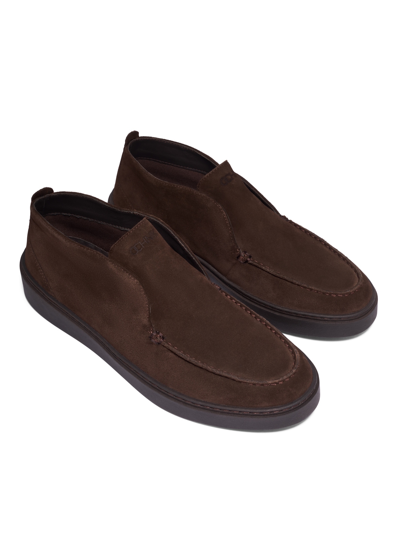 Dark brown suede men's shoes BUTYM-0549-1I(Z26), diagonal product view on white background.
