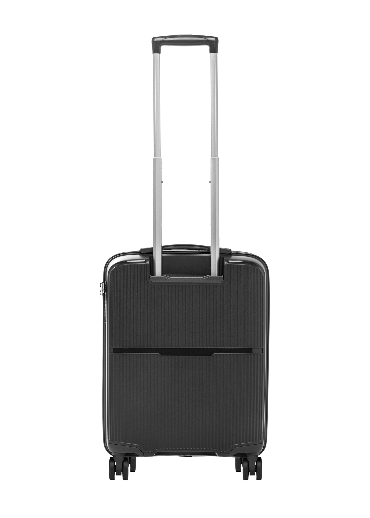 Small suitcase on wheels WALPP-0026-99-19(W26), product view from the back on a white background.