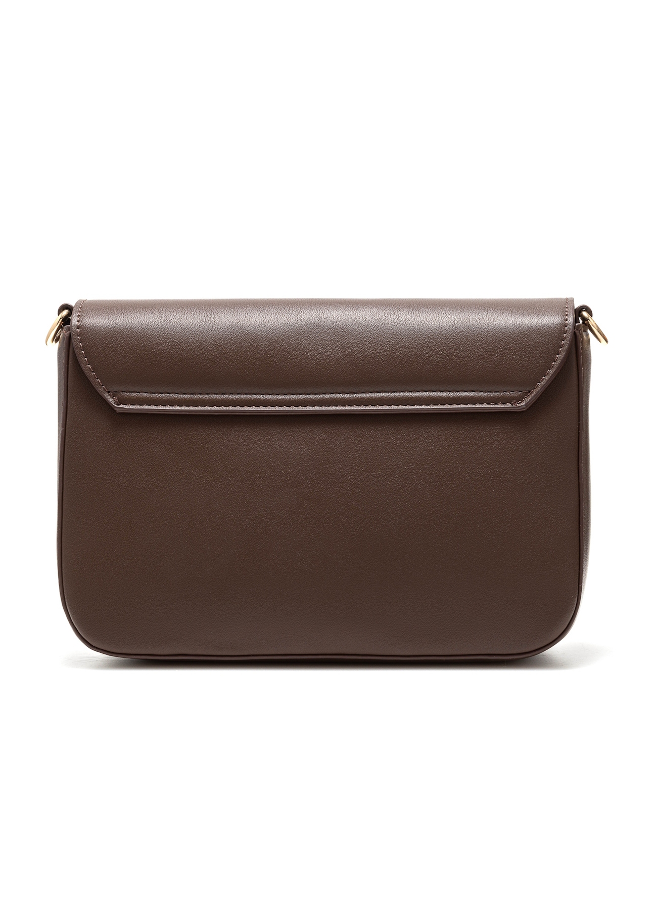 Chocolate women's messenger bag TOREC-0930B-89(Z25), back view of the product on a white background.