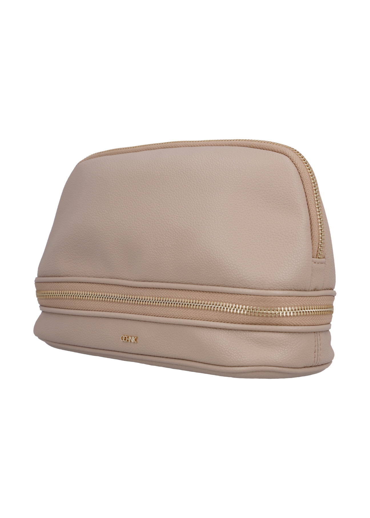 Beige women's cosmetic bag TOREC-1348-1B(Z26), diagonal product view on a white background.