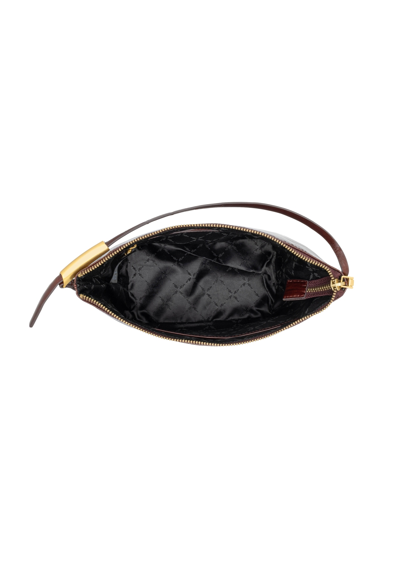 Burgundy leather women's handbag TORES-1391-4E(Z26), product view from above on a white background.