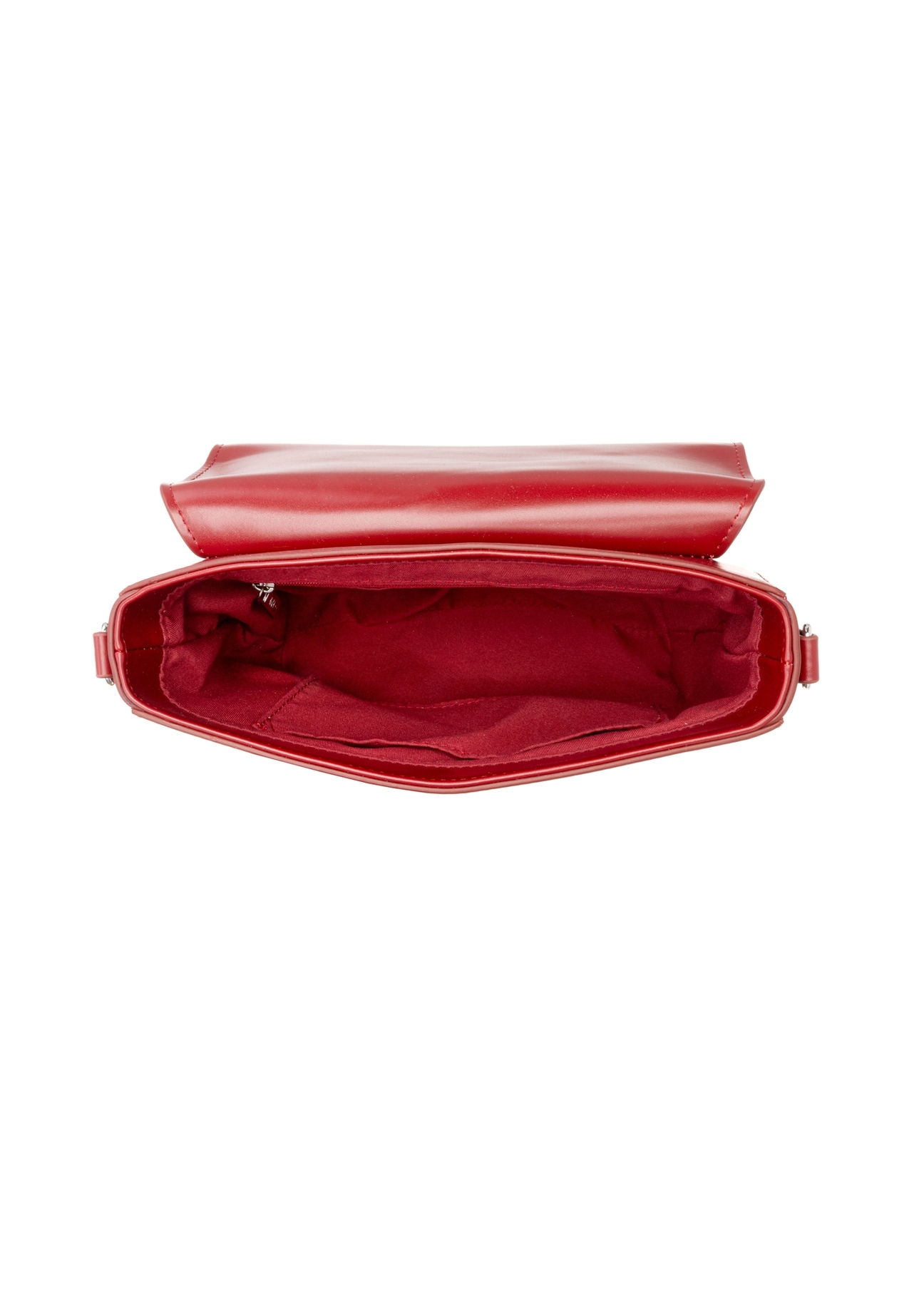Red classic women's handbag TOREC-0879 B-41(Z 25), product view from the inside on a white background.