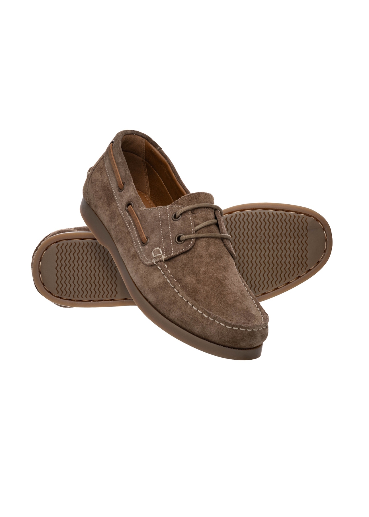 Men's leather shoes in cool beige color BUTYM-0540-1K(W26), diagonal view of the product on a white background.