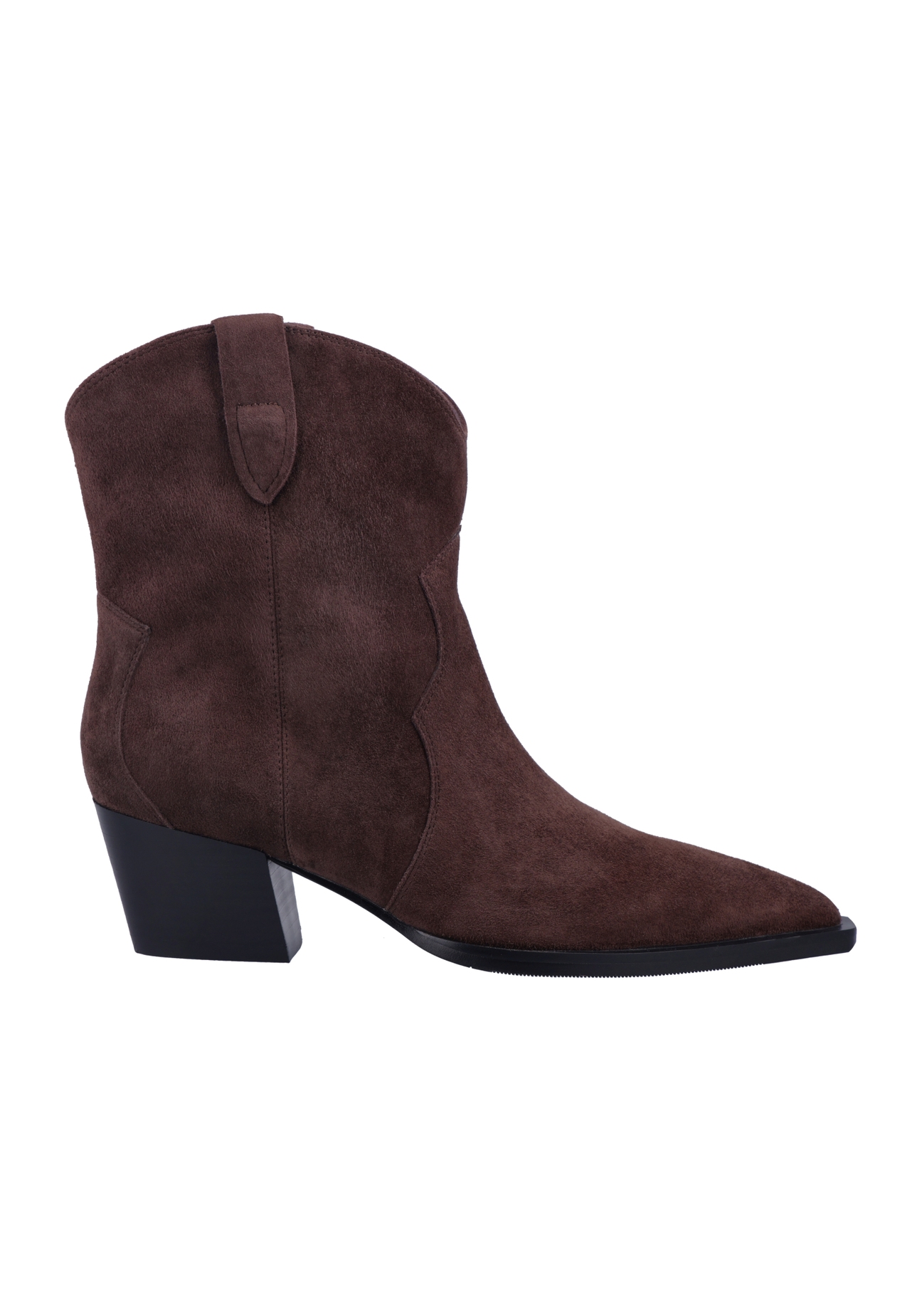 Women's suede cowboy boots BUTYD-1323-1I(Z26), side view of the product on a white background.