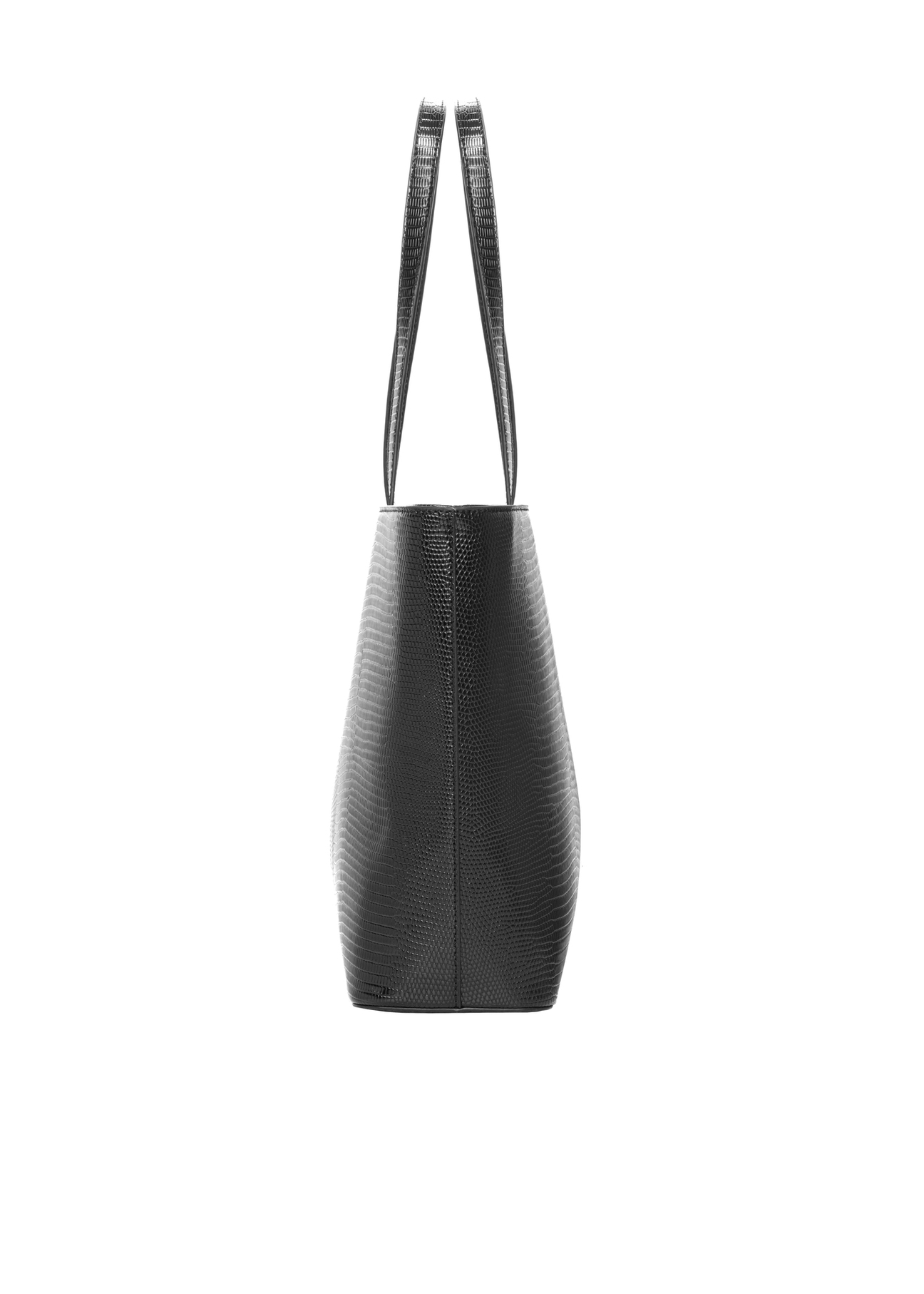 Snake-embossed shopper bag TOREC-1242-9H(Z26). Side view on white background.