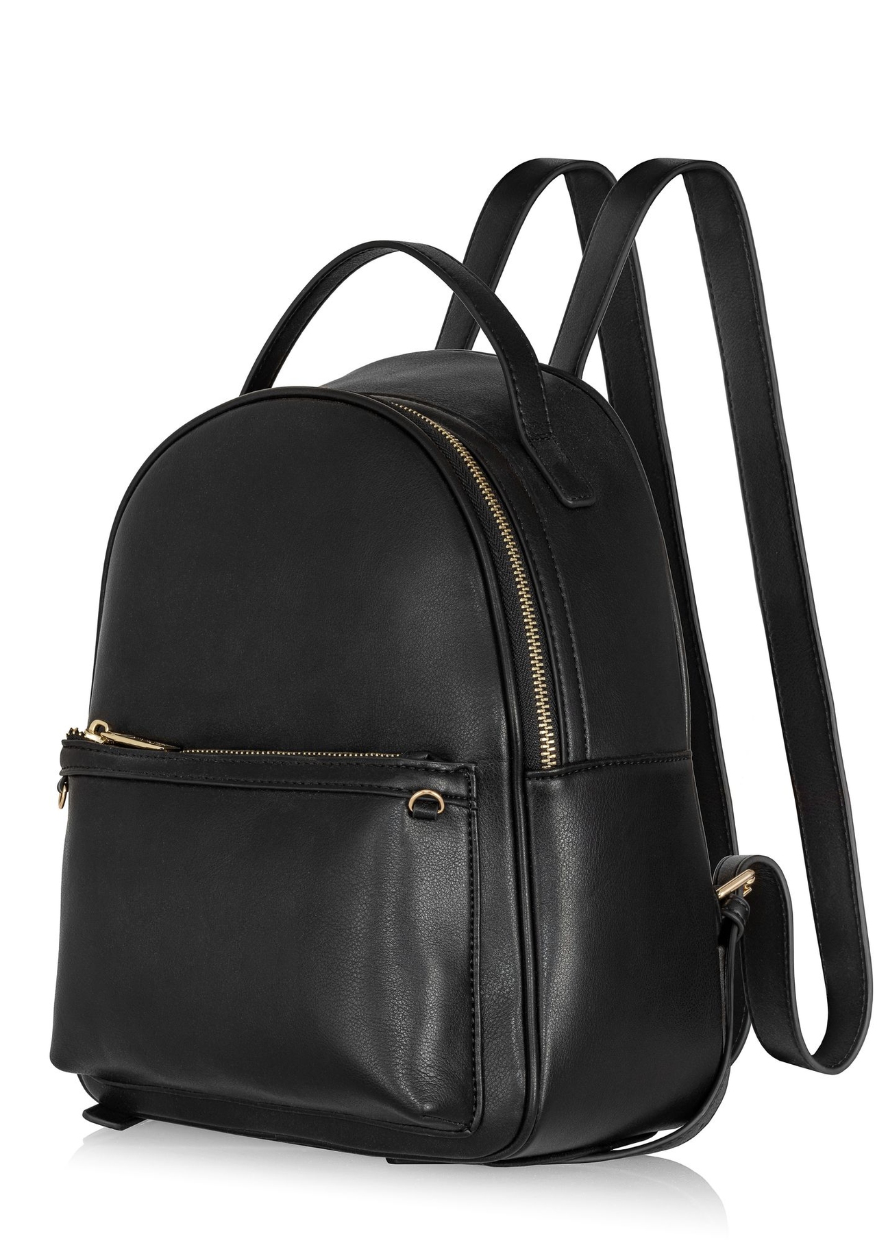 Women's black imitation leather backpack TOREC-0920-99(W24)-02