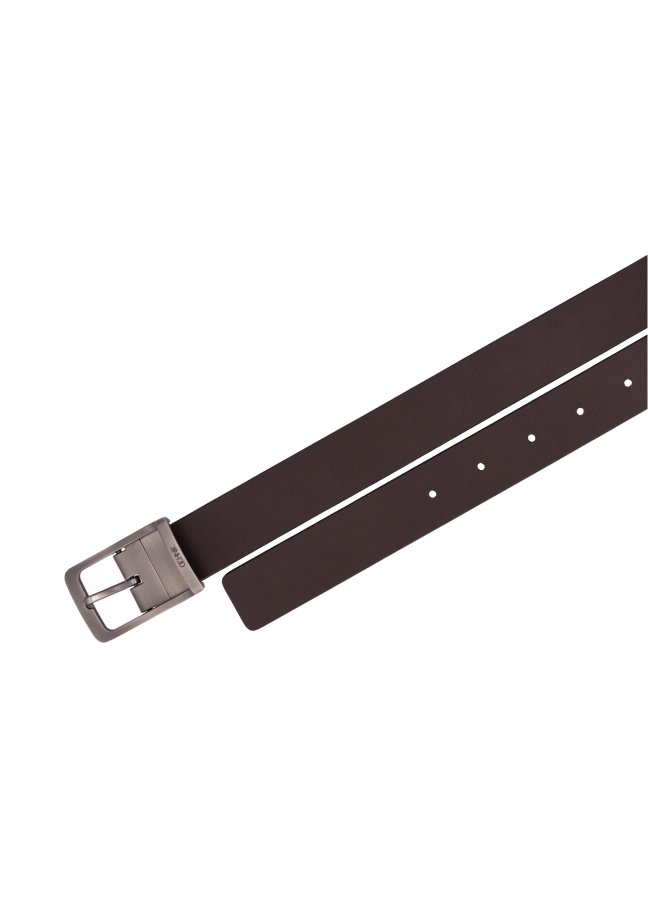 PASMS-0290-1I(Z26) men's double-sided leather belt, top view of the product on a white background.