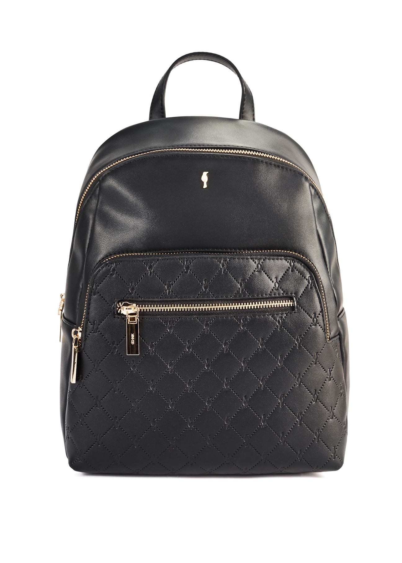 Black monogrammed women's backpack TOREC-1045-98(Z25)