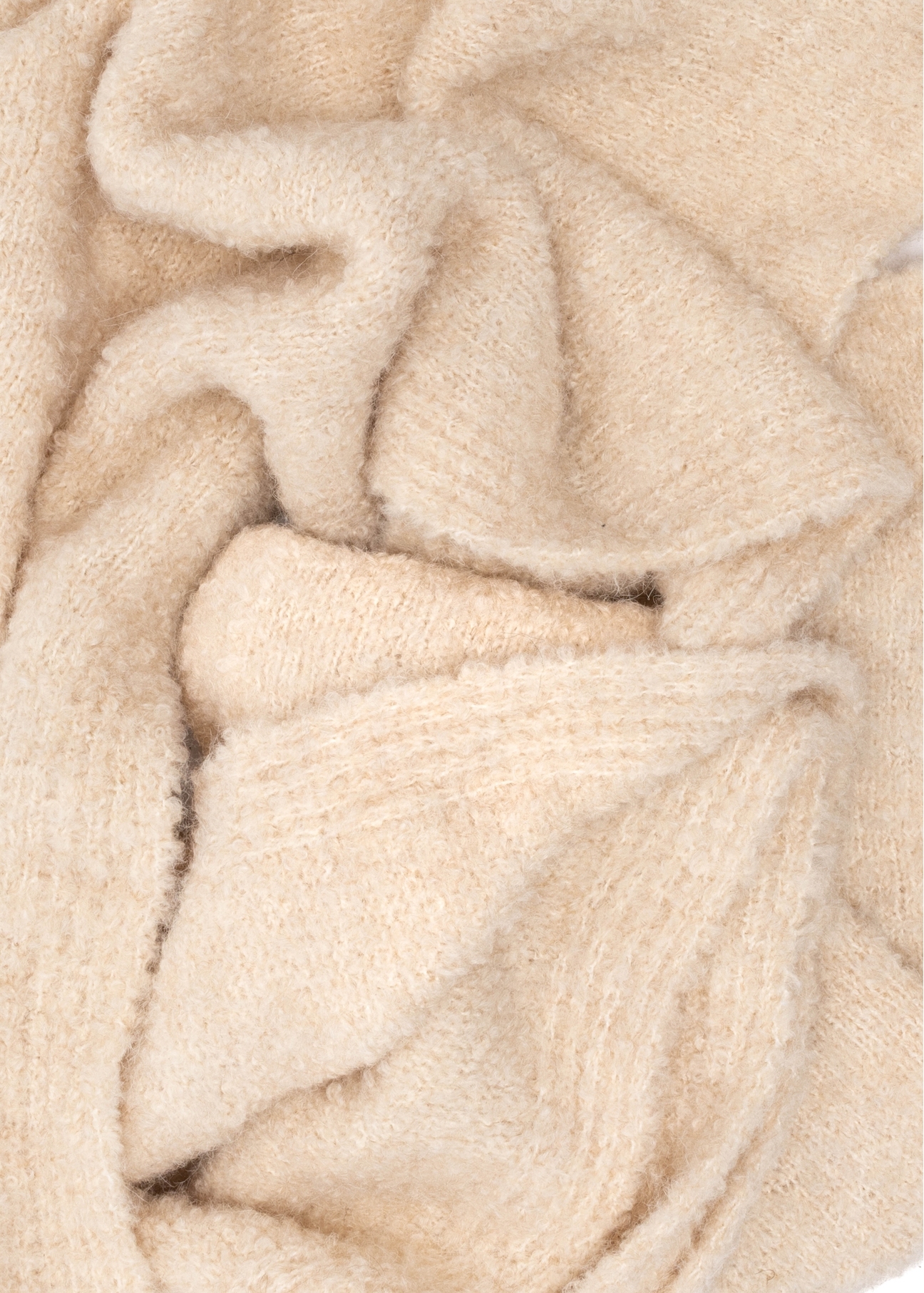 Cream women's scarf with wool SZADT-0224-0C(Z26)