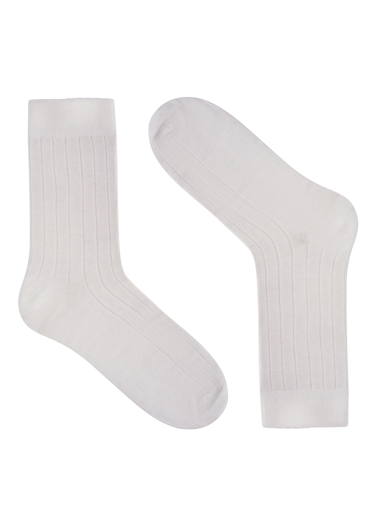 Cream merino wool socks SKAMT-0206-0B(Z26), product view from the front on a white background.