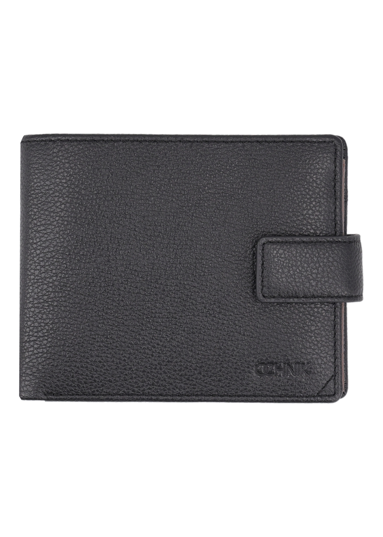 Black men's leather wallet PORMS-0719-99(Z26) - front product view, on white background.