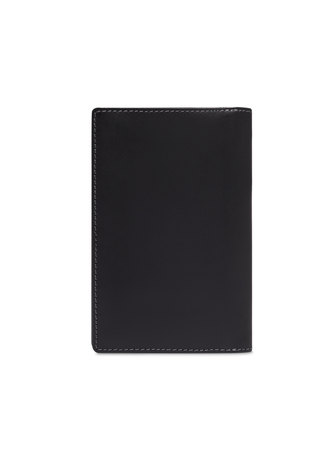 Black men's leather wallet PORMS-0706-99(Z26), product view from the back on a white background.
