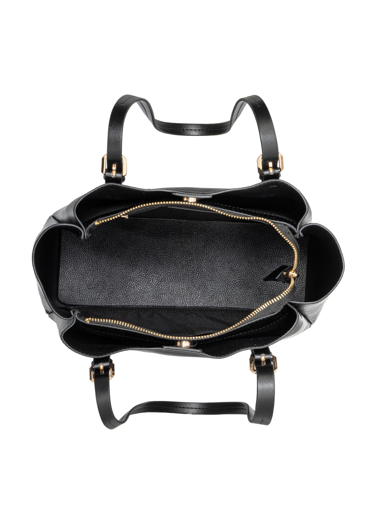 Black women's shopper bag TOREC-1344-9I(Z26) - product view from above, on a white background.