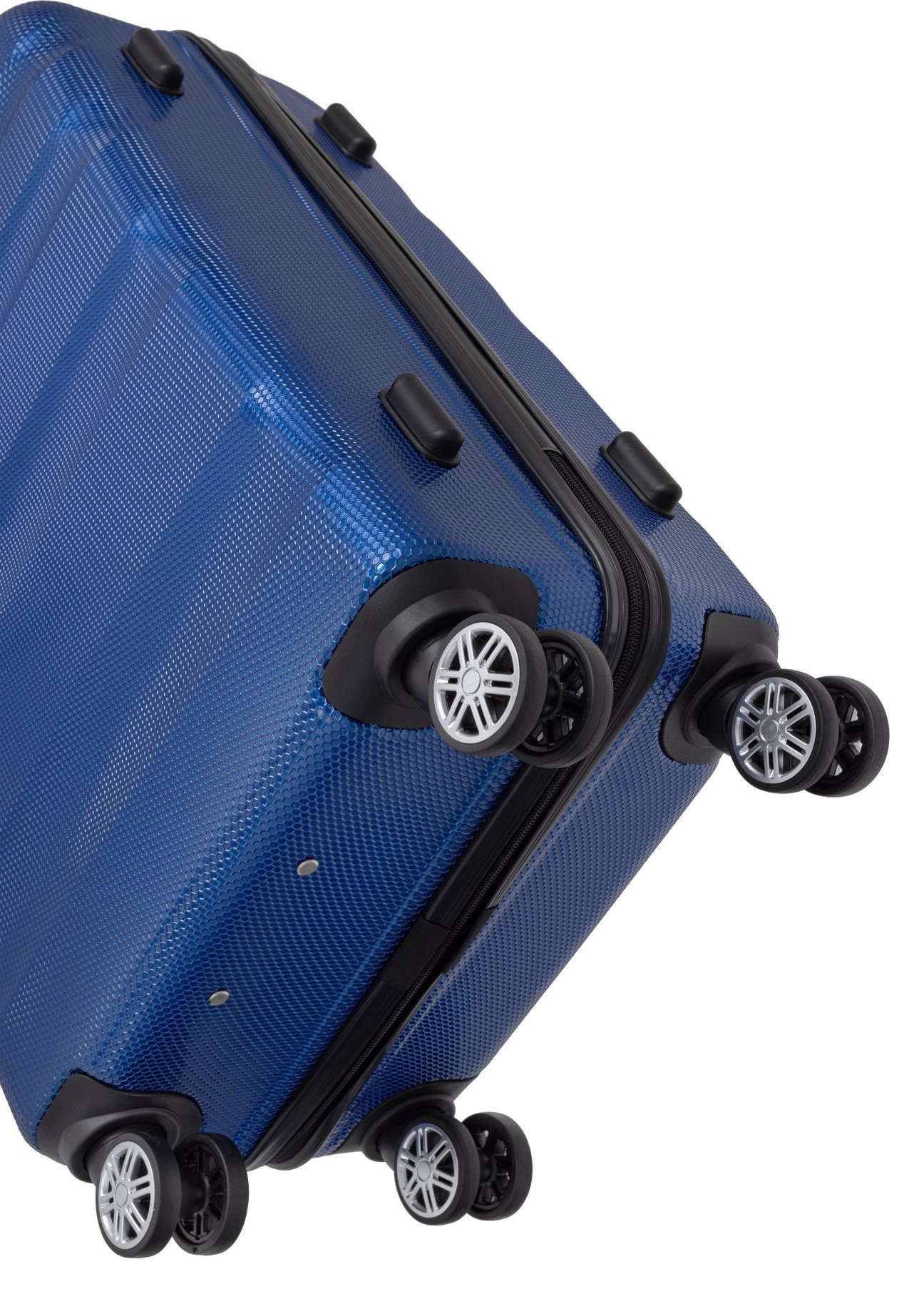 Set of 19'/24'/28' wheeled suitcases WALPC-0012-7C(W26), close-up of the product wheels on a white background.
