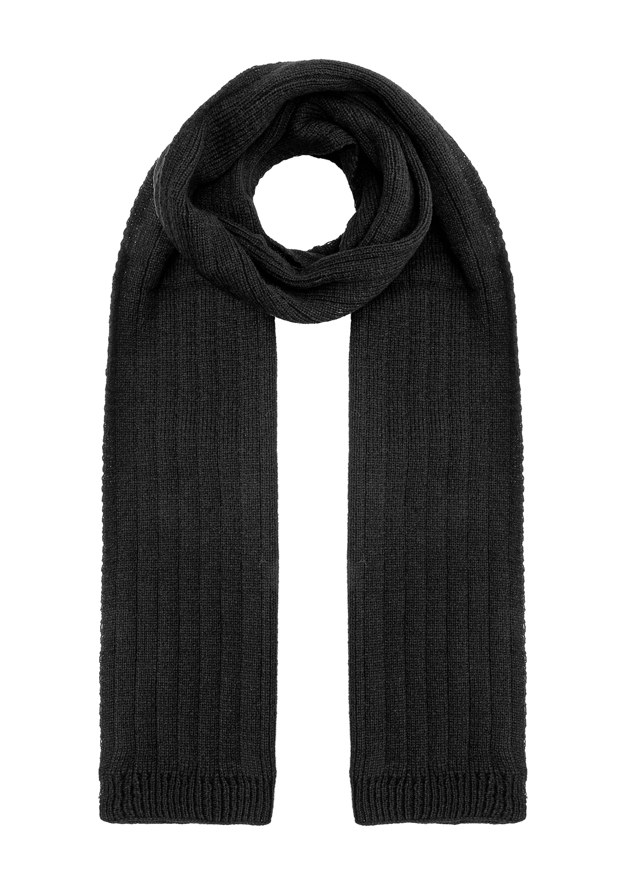 Black men's scarf SZAMT-0021-98(Z25), front product view on white background.